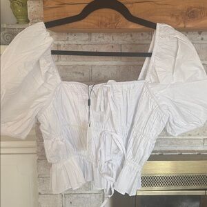 English Factory white Gathered Blouse